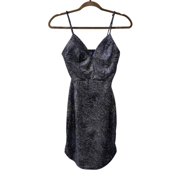 Vintage 90s Y2K Windsor Velvet Whimsygoth Celestial Swirl Formal Mini Dress - Picture 1 of 6